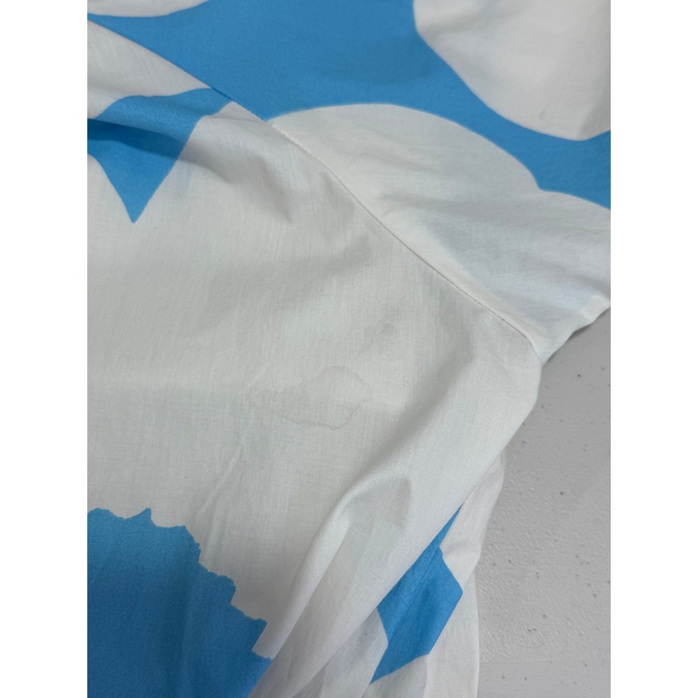 Marimekko Blue Unikko Dress Floral Puff Sleeve Belted Size 42 (US 12) Large - Picture 4 of 9